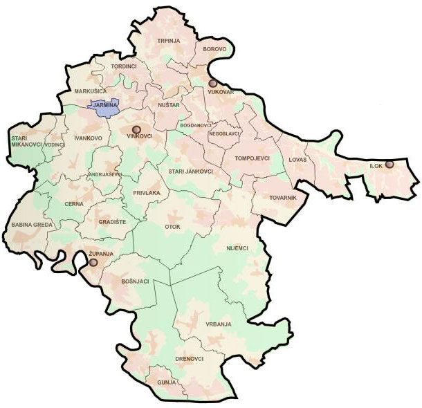 Karta područja Općine Jarmina